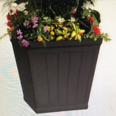 14'' Hanover Square Planter - Artificial Trees/Floor Plants - Inverted Square Planter Black for rent